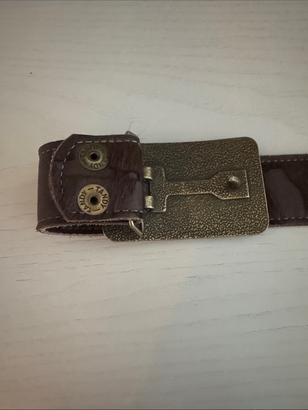 Brown Monogram pony hair belt with Gold-Tone Buckle - Picture 2 of 2